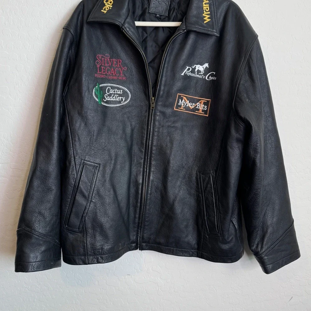 VTG Reno Rodeo 2008 Team Roping Contestant XL Wrangler's Men's LEATHER Jacket - Picture 14 of 15